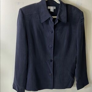 Chaus Women's Navy Jacket Blazer 100% silk‎ Size 12